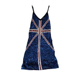 Anna -Kaci Sparkle & Shine Collection Blue, Red, White Slip Dress